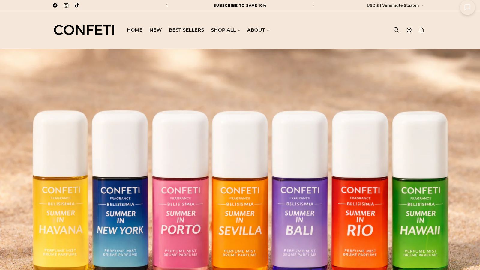 CONFETI — Onlineshop und Product Sourcing