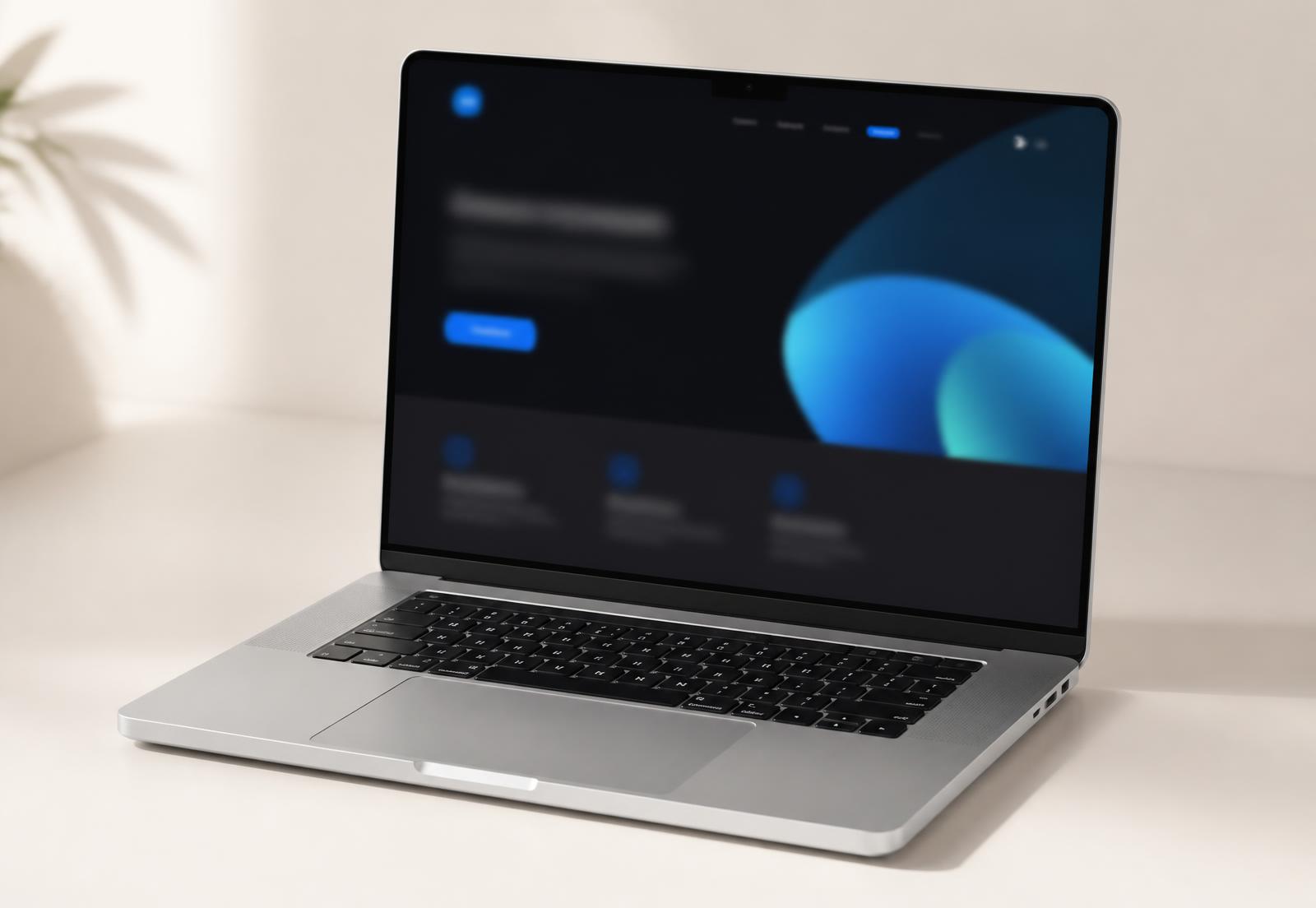 Website-Entwurf auf einem Laptop